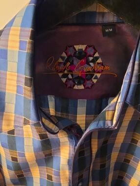 Robert Graham Blue & White Check Plaid Button-Down Shirt